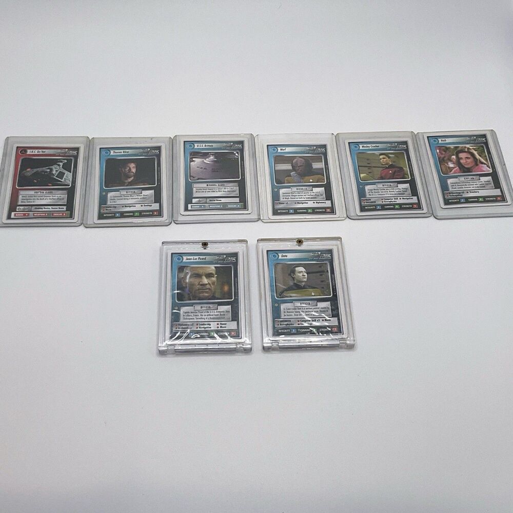 RARE 1994 Star Trek CCG: 1st Edition White Border Jean-Luc Picard Data & More